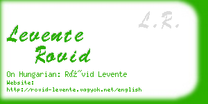 levente rovid business card